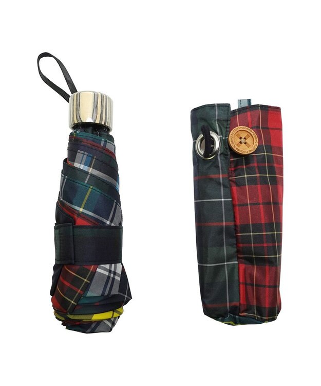 +RING プラスリング UNISEX 晴雨兼用 折傘 CHK T1397 sunshield マルチカラー