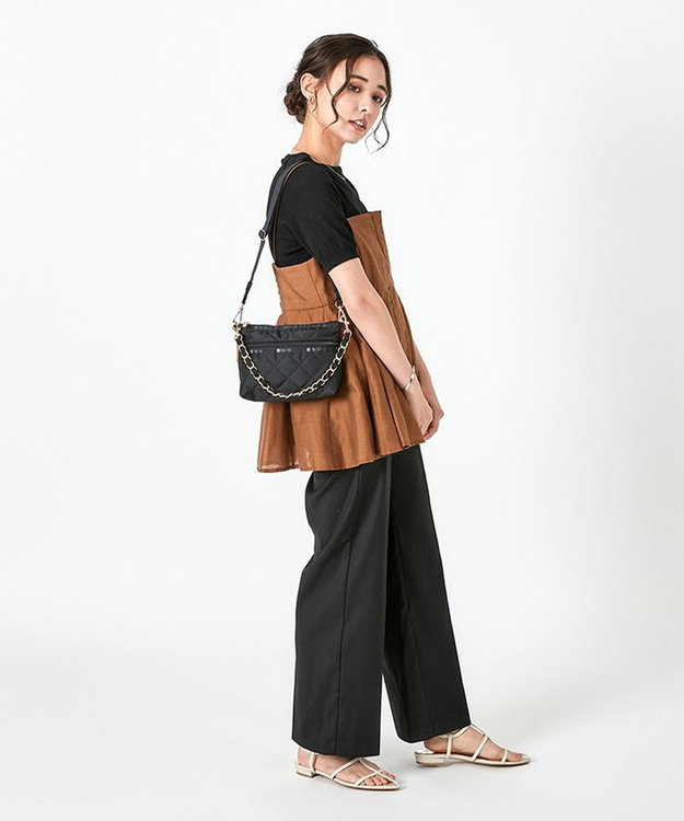 CHAIN COSMETIC CLUTCH/ブラックチェーンキルト / LeSportsac