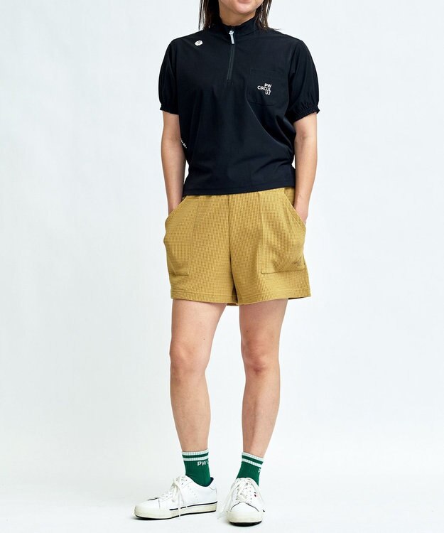 PW CIRCULUS 【WOMEN】ギャザリングシャツ ゴルフウェア レディース ブラック系