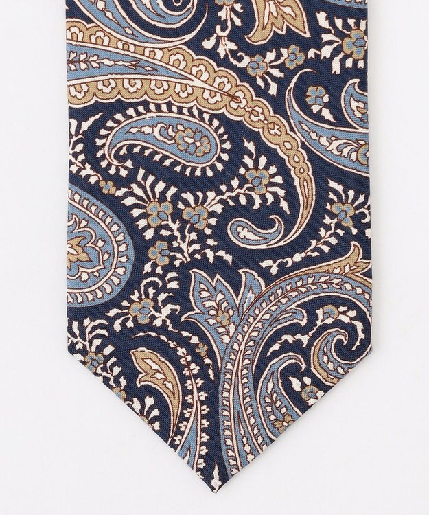 JOSEPH ABBOUD 【イタリア生地・日本製】ビッグペイズリー ネクタイ サックスブルー系7