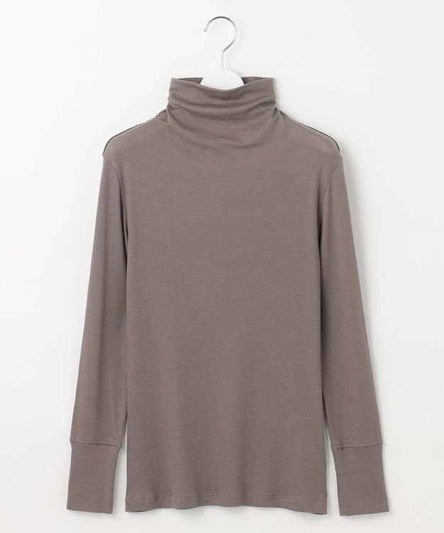 自由区 L 【洗える】ベアテレコボトルネック カットソー モカ