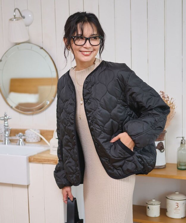 WEGO 【WEB限定/ 2025年秋冬新作】キルティングジャケット ブラック