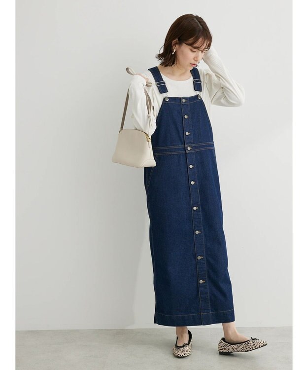 Green Parks デニムサロペットスカート Indigo