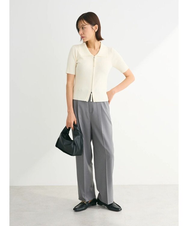 Green Parks きれいシルエットパンツ（ワイドストレート） Gray