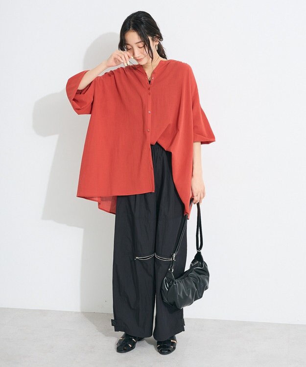CRAFT STANDARD BOUTIQUE ジョーゼットスキッパーシャツ Red