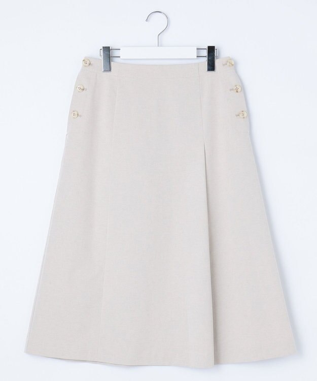 J.PRESS LADIES 【洗える】リネンツイル Aライン スカート ベージュ系