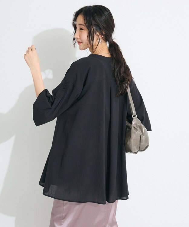 CRAFT STANDARD BOUTIQUE ジョーゼットスキッパーシャツ Black