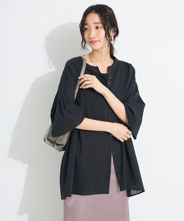 CRAFT STANDARD BOUTIQUE ジョーゼットスキッパーシャツ Black