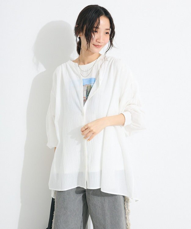 CRAFT STANDARD BOUTIQUE ジョーゼットスキッパーシャツ Off White