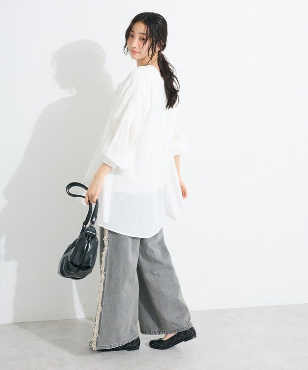 CRAFT STANDARD BOUTIQUE ジョーゼットスキッパーシャツ Off White