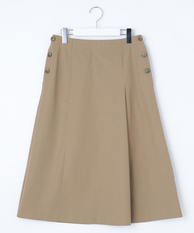 J.PRESS LADIES 【洗える】リネンツイル Aライン スカート カーキ系