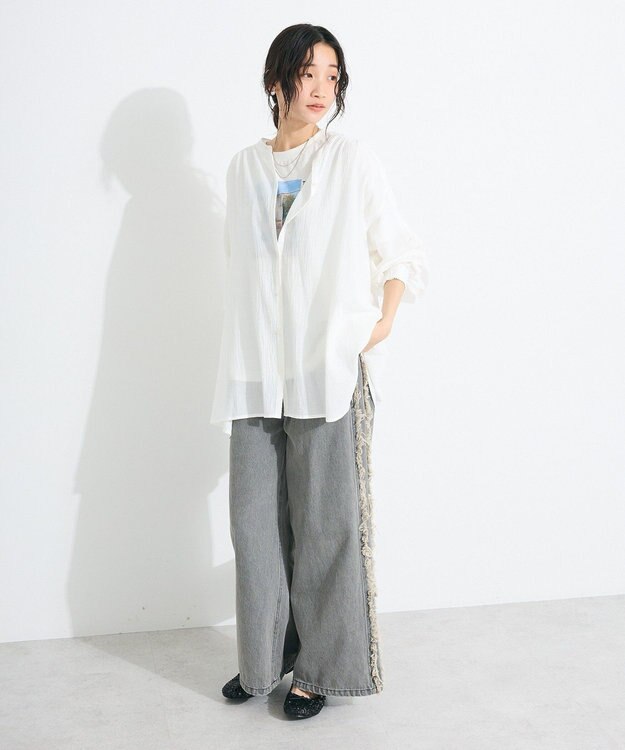 CRAFT STANDARD BOUTIQUE ジョーゼットスキッパーシャツ Off White