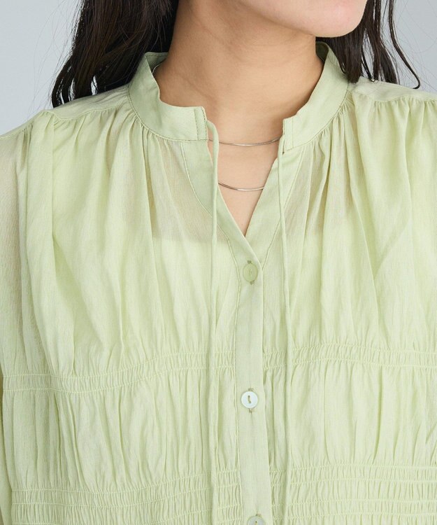 CRAFT STANDARD BOUTIQUE ウ゛ィンテージボイルロングスリーブブラウス Lime Green