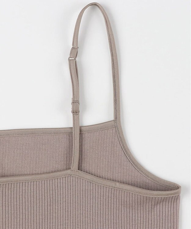 Wing インナー オーガニックコットン100％(身生地) ブラがひびきにくい 【綿の贅沢 オーガニック リブタイプ】 キャミソール EL1061 ウイング／ワコール ブラウン