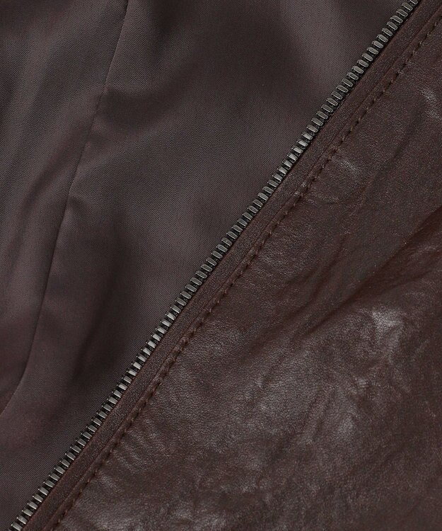 JOSEPH HOMME 【洗い加工】シュリンクエアレザー 　シングルライダースジャケット ダークブラウン系