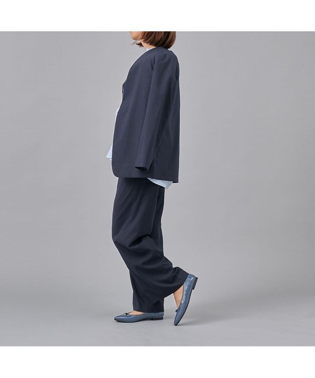 MODE ET JACOMO <carino>【レイン対応】中敷きデザインバレエシューズ ブルーエナメル