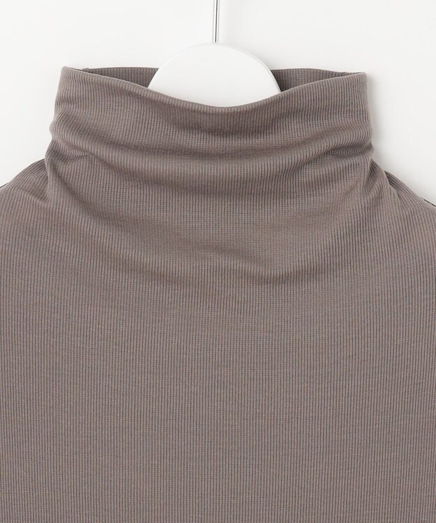 自由区 L 【洗える】ベアテレコボトルネック カットソー モカ