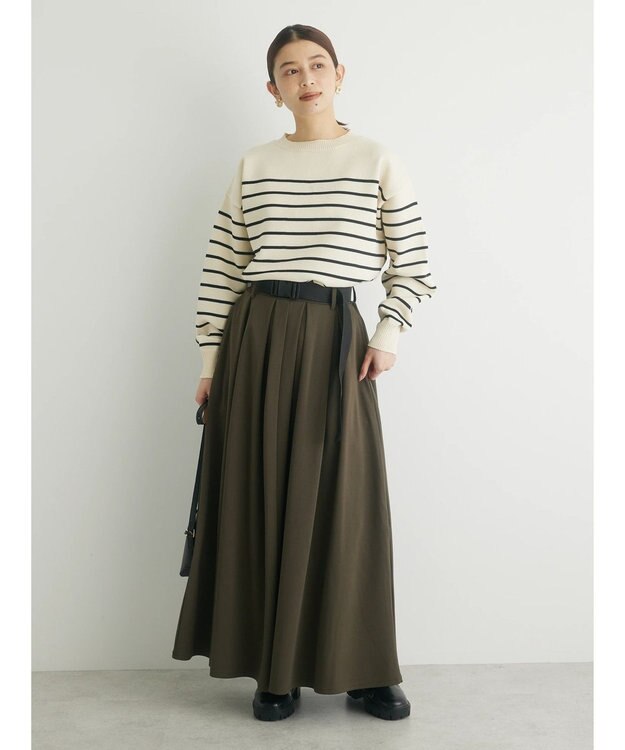 Green Parks ・ｎｏｖｅｍ９　ボーダーエアーニットプルオーバー Ivory