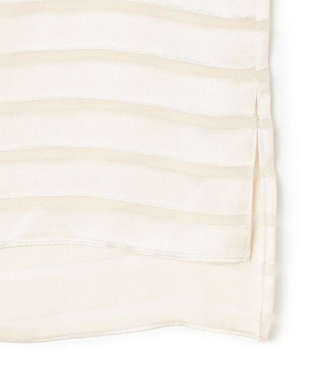 BEIGE， HAUYNITE / ボーダーシアー ボートネックブラウス Ecru