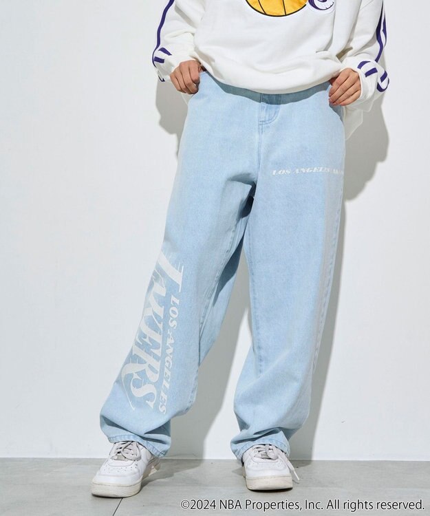 WEGO 【ユニセックス着用ITEM】別注NBAデニムパンツ デニム淡色