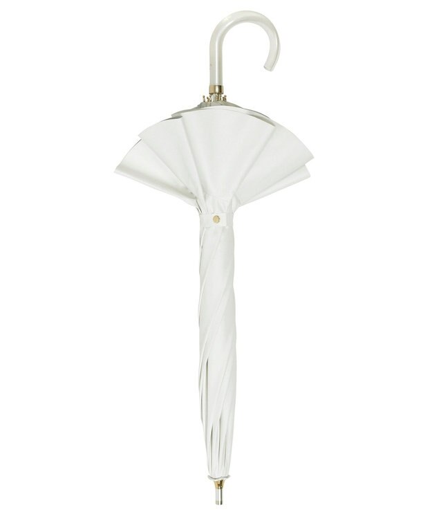 MOONBAT 【一級遮光日傘】LANVIN en Bleu (ランバン オン ブルー)  長傘 フレアフリル 遮光 遮熱 UV オフホワイト