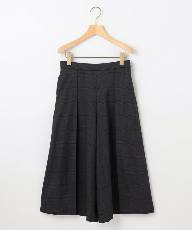 組曲 ハンサムツイルキュロット パンツ チャコールチェック系3