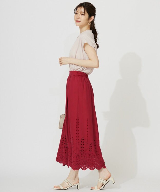 ANY SIS 【接触冷感・UVカット・洗える】ハイストレッチスムース2WAY ブラウス アイボリーベージュ