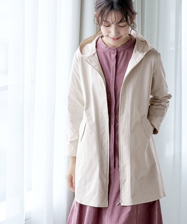 Tiaclasse 【洗える】ミドル丈マウンテンコート アイボリー