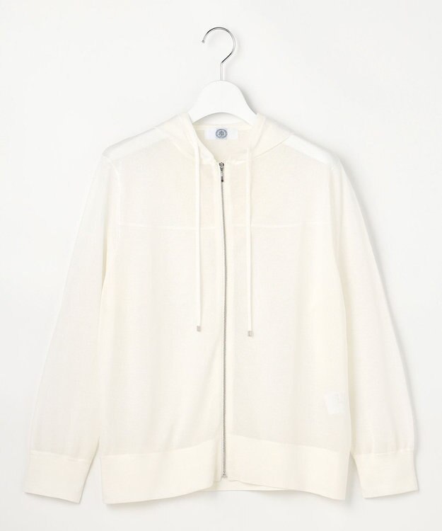 J.PRESS LADIES 【WEB限定カラーあり】SHEER LIGHT KNIT パーカー オフホワイト系