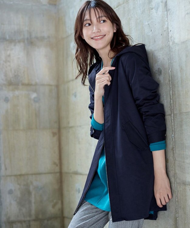 Tiaclasse 【洗える】ミドル丈マウンテンコート ネイビー