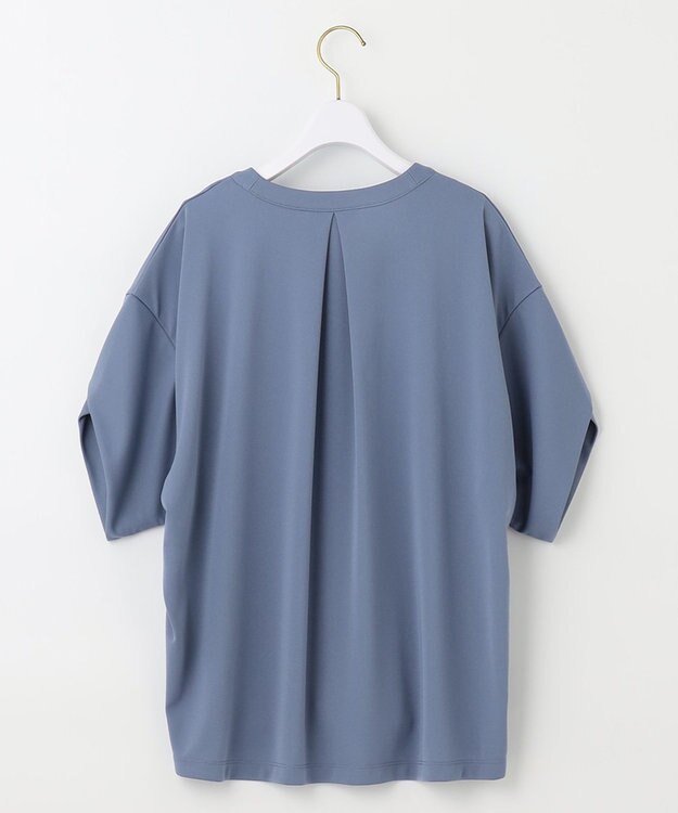 ANY SIS 【接触冷感・吸水速乾・UVケア】エアリードレープスムーススキッパー ブラウス スモーキーブルー