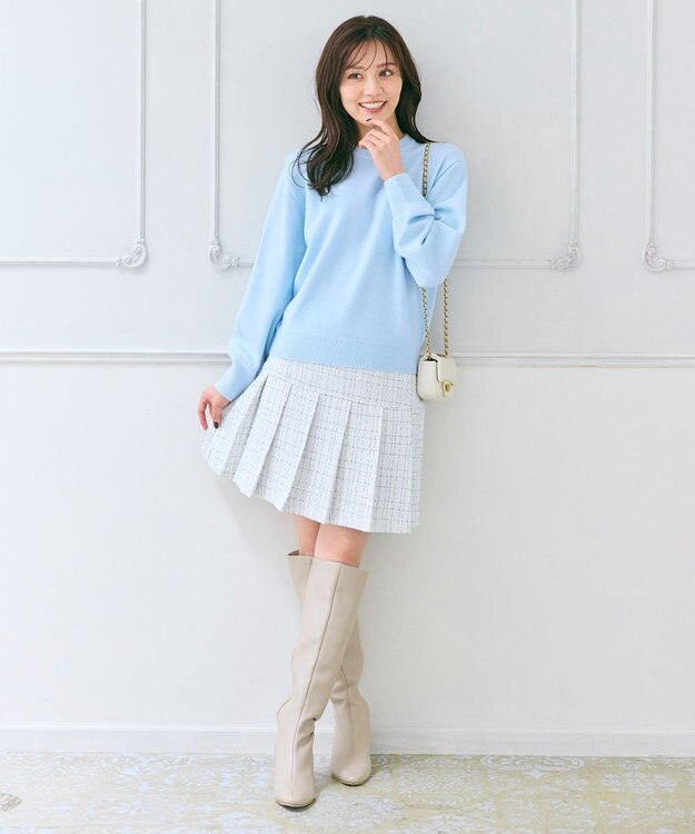 Feroux プリーツミニ スカート ホワイト系1