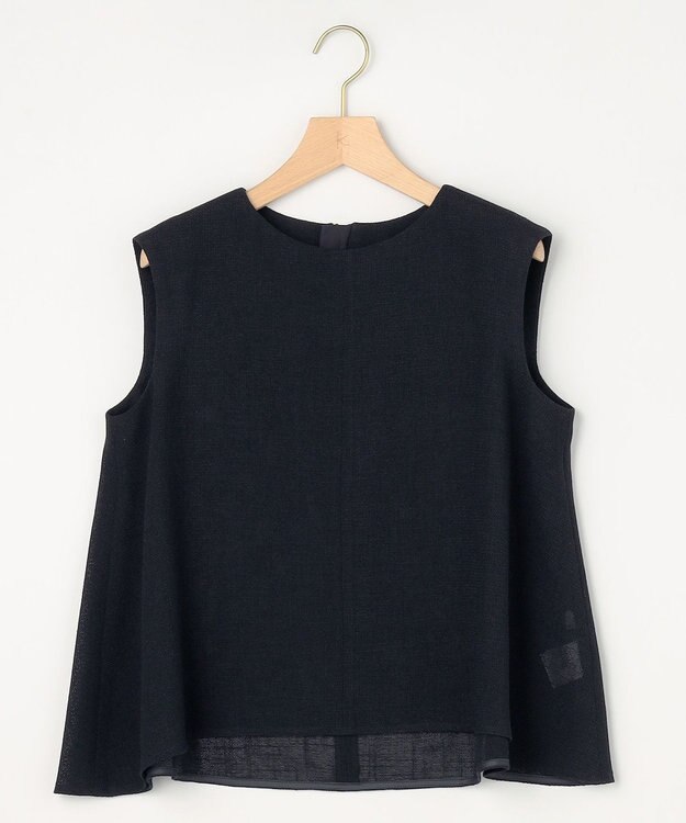 組曲 S 【先行予約】【WEB限定】メランジレノクロス 裾フレアブラウス ネイビー系