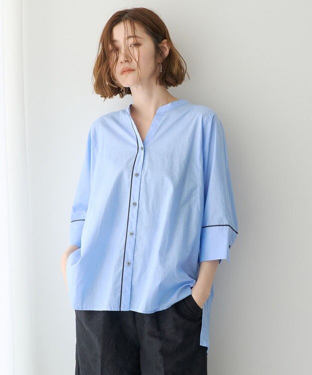 YECCA VECCA ペーパータッチドルマンシャツ Blue
