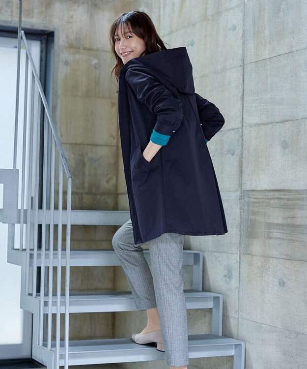 Tiaclasse 【洗える】ミドル丈マウンテンコート ネイビー