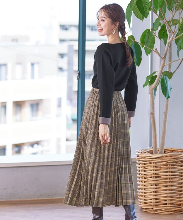 Tiaclasse 【安田美沙子さん着用】チェックプリーツスカート イエロー