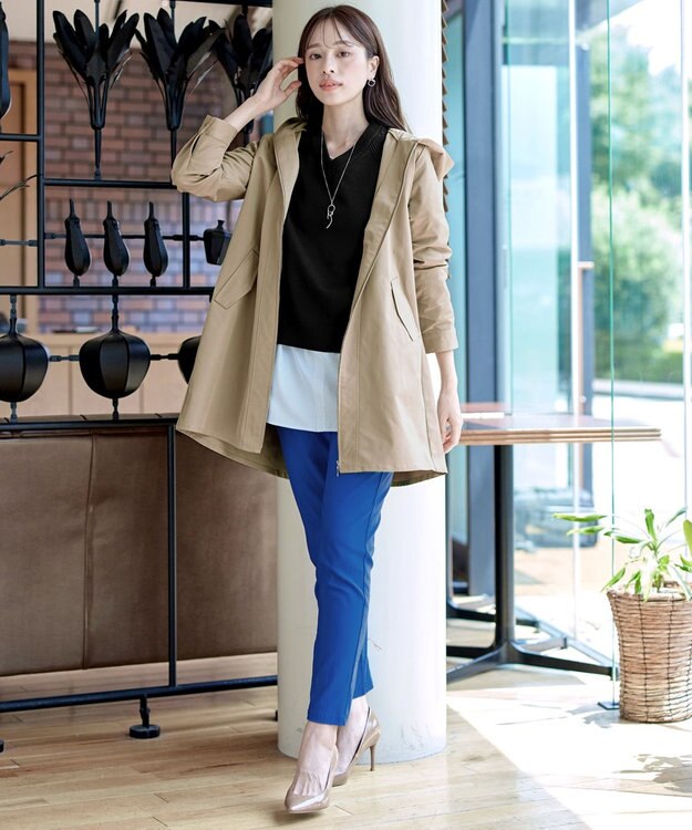 Tiaclasse 【洗える】ミドル丈マウンテンコート ベージュ