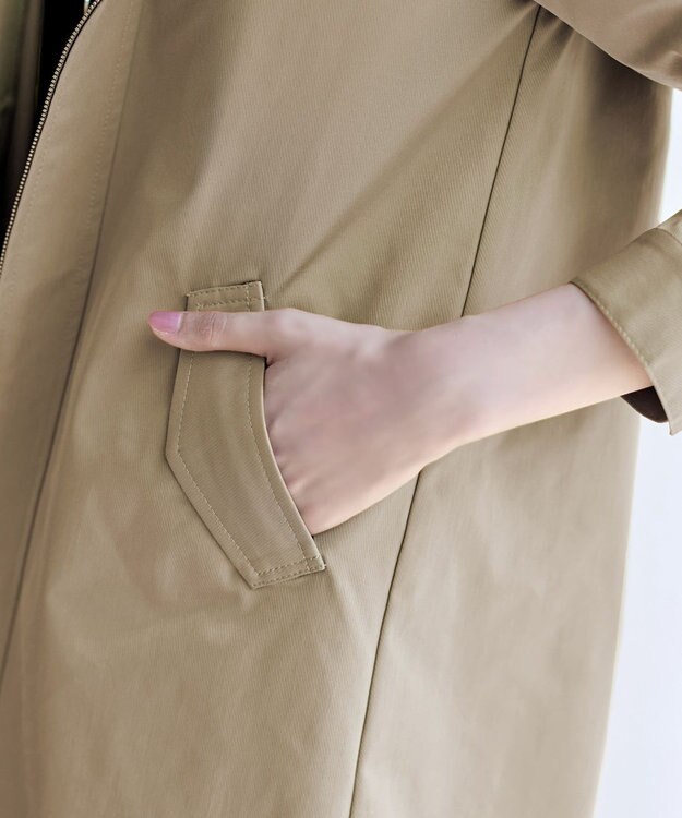 Tiaclasse 【洗える】ミドル丈マウンテンコート ベージュ