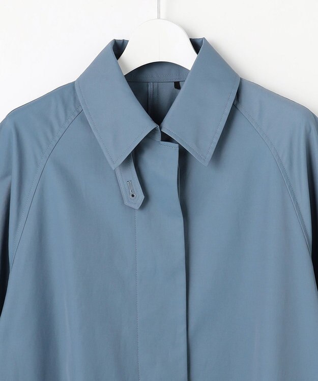 自由区 S コットンナイロンバルカラー コート ブルー