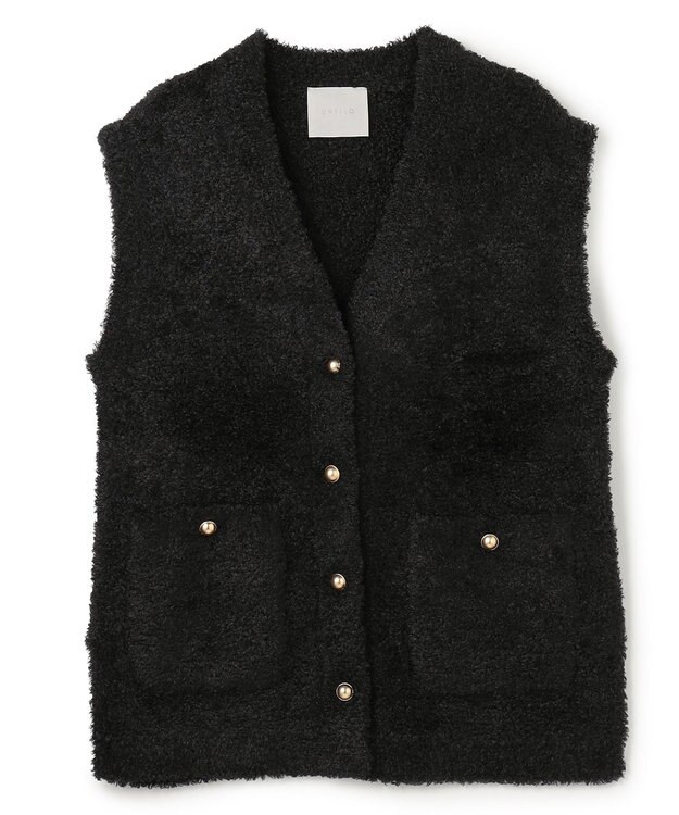 UNFILO 【STORY×UNFILO】シャギーニット ベスト ブラック