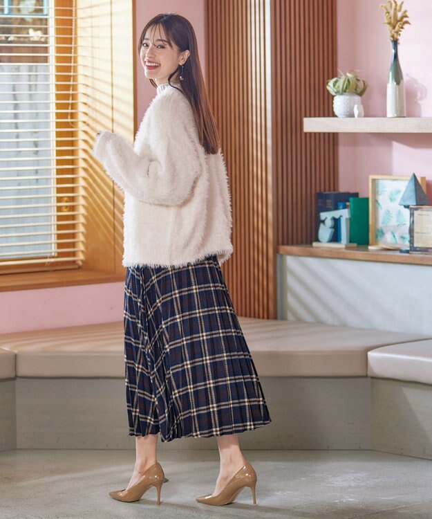 Tiaclasse 【安田美沙子さん着用】チェックプリーツスカート ネイビー