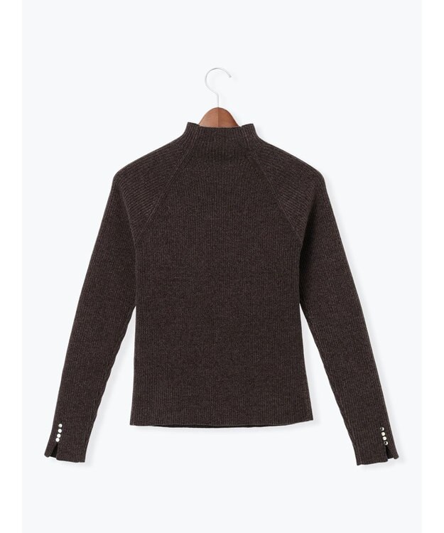 Te chichi モールリブスタンドネックニット チャコールグレー