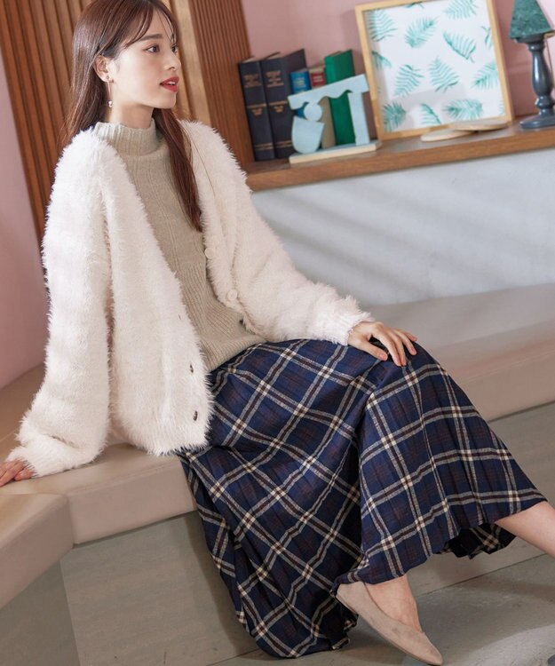 Tiaclasse 【安田美沙子さん着用】チェックプリーツスカート ネイビー