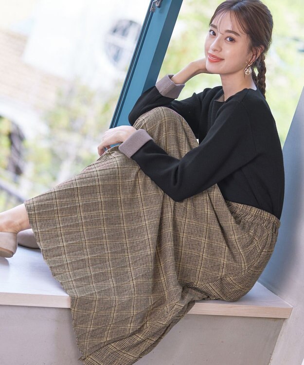 Tiaclasse 【安田美沙子さん着用】チェックプリーツスカート イエロー