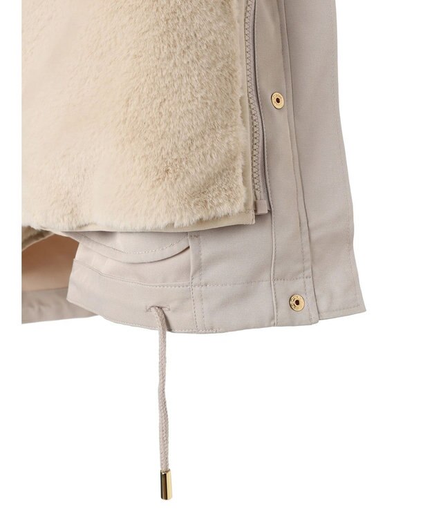 earth music&ecology マルチウェイマウンテンパーカー（ファー） Beige
