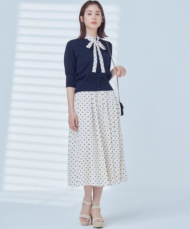 組曲 L 【WEB限定】ドットプリントデシン フリルパンツ エクリュ×ブラック系5