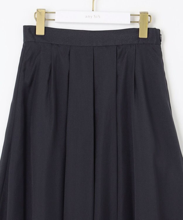 ANY SIS 【洗える】シャイニータック スカート ネイビー
