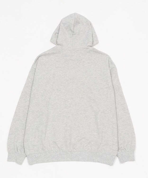 WEGO 【ユニセックス着用ITEM/SMLサイズ展開/裏起毛】ワンポイント刺繍プルパーカー アッシュグレー