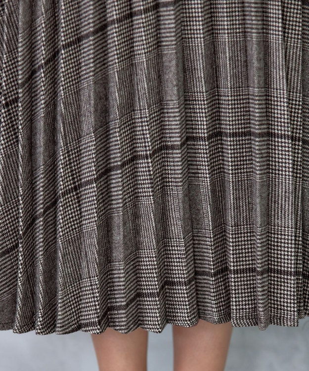 Tiaclasse 【安田美沙子さん着用】チェックプリーツスカート ベージュ