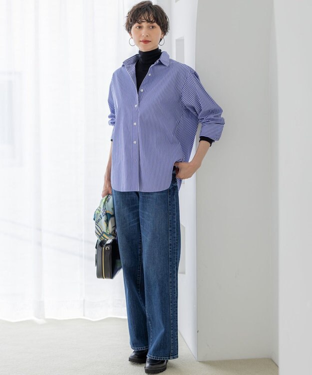 23区 S 【滝沢眞規子さん着用/VERY掲載】CANCLINI ベーシック シャツ ブルーストライプ